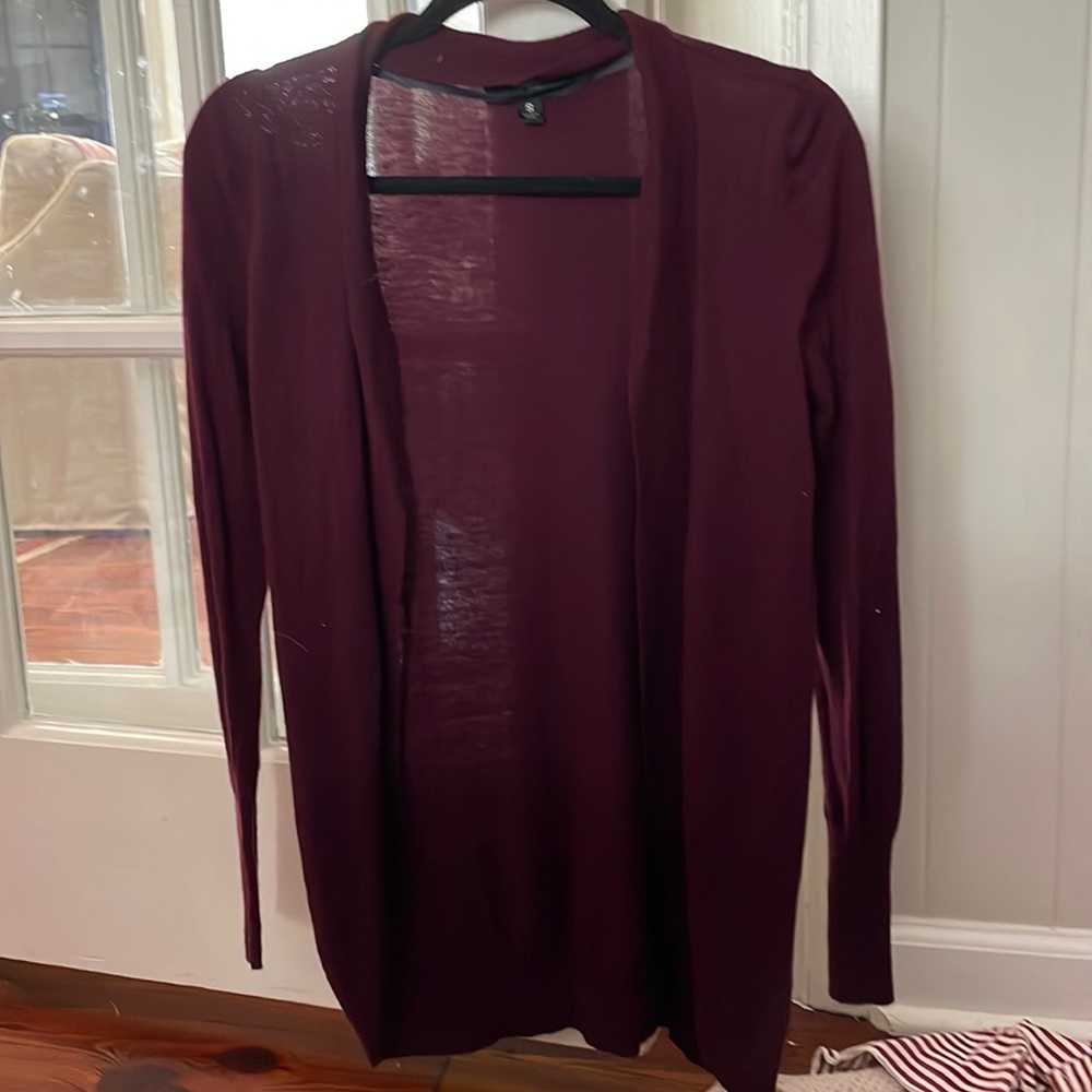 Maroon long cardigan